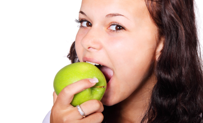 eating fruit