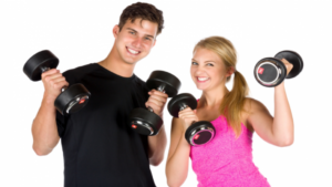 couple doing exercise 